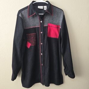 Vintage Monterey By Koret Jacket Shirt Womens Size 10 Patchwork Accents Western